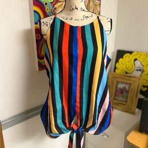 NWT striped spaghetti tank blouse